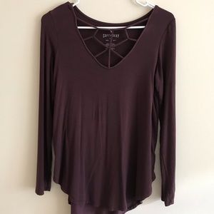 Purple long sleeve shirt